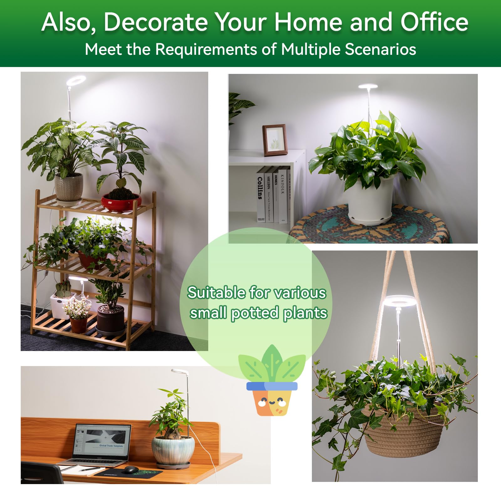 Luz de cultivo halo para plantas de interior, como una luz LED de espectro completo súper brillante, viene con un temporizador que puede encender y apagar automáticamente las luces durante