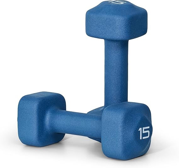 Tone Fitness Neoprene Dumbbell Weight Pairs with Anti-Roll Square Head | Multiple Options