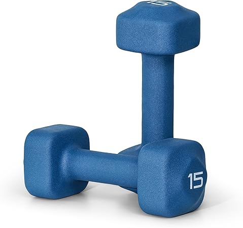 Tone Fitness Neoprene Dumbbell Weight Pairs with Anti-Roll Square Head | Multiple Options