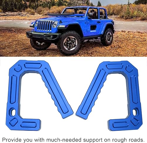 Miniatura 3 de Fydun Barra de agarre frontal de aluminio para JKUnlimited Sport Sahara 2007-2018 (azul)