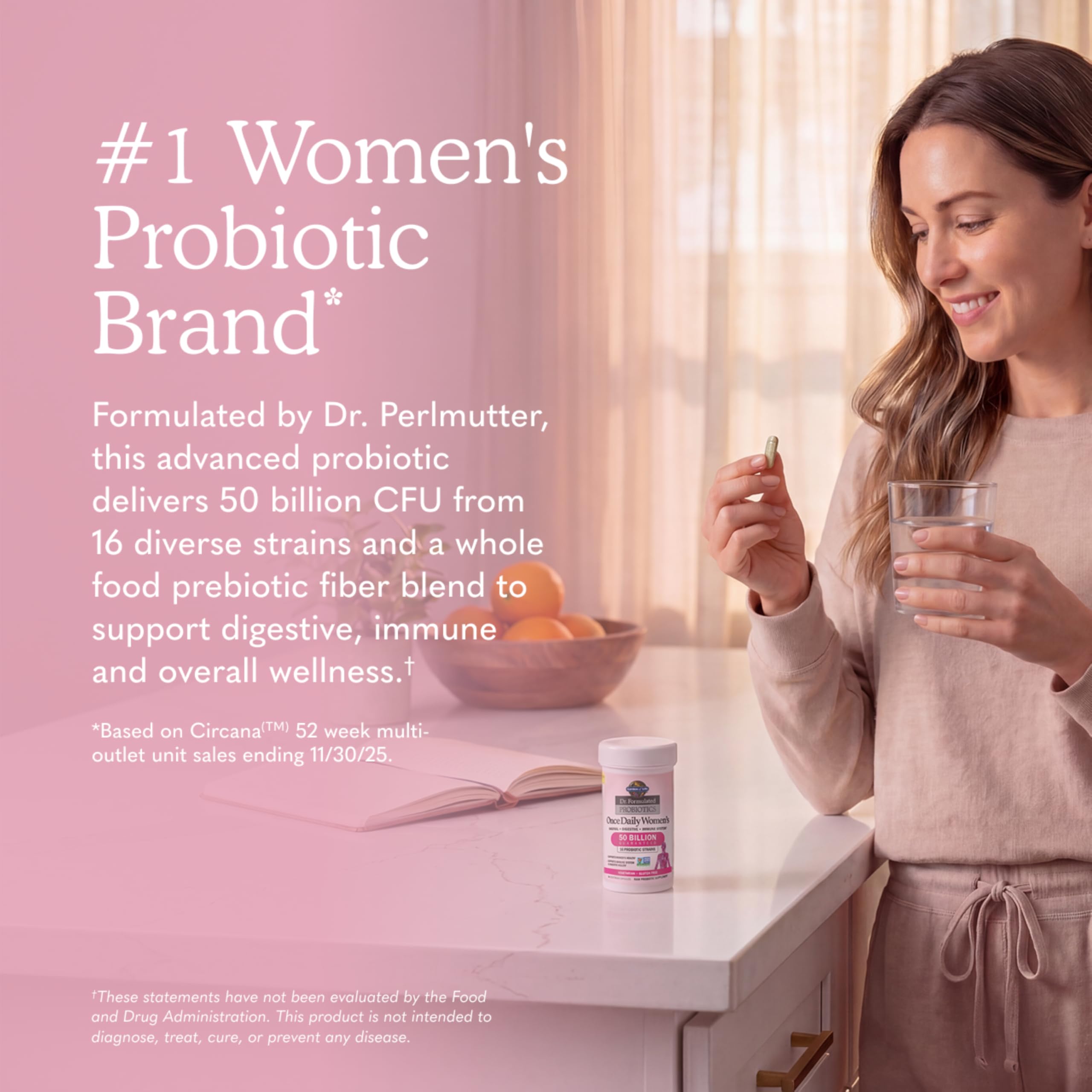 Garden of Life Dr. Formulated Once Daily Women's Probiotics 30 Capsules – Shelf-Stable Probiotic for Women to Support Digestive & Immune Health, Diverse Strains