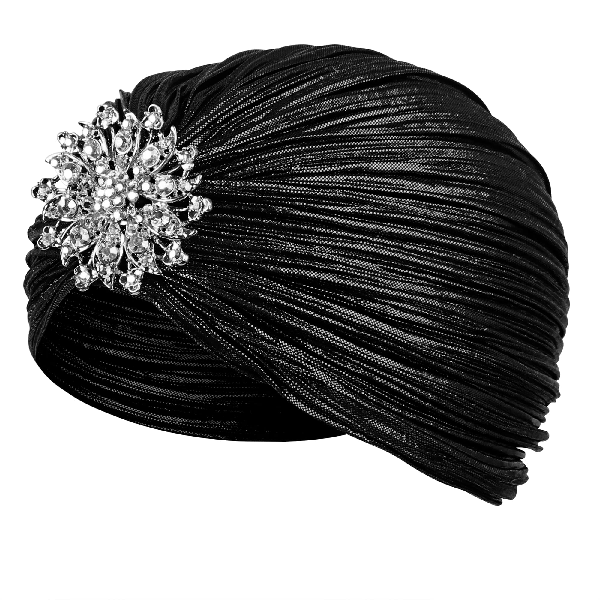 CROWN GUIDE 1920s Gatsby Headpiece Crystal Roaring 20s Costumes Accessories Flapper Cap Exotic Hair Wraps