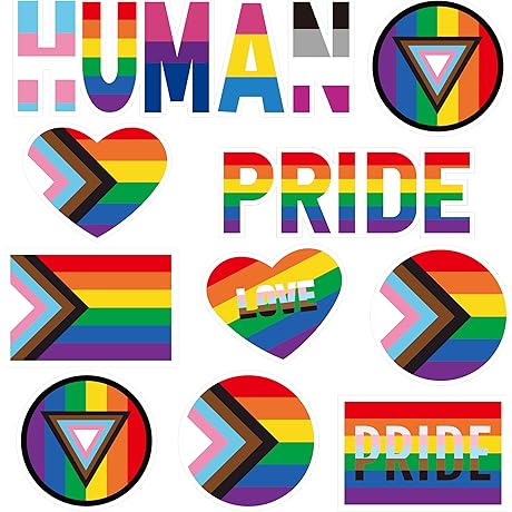 16 Rainbow Magnetic Stickers for Cars and Refrigerator Decoration