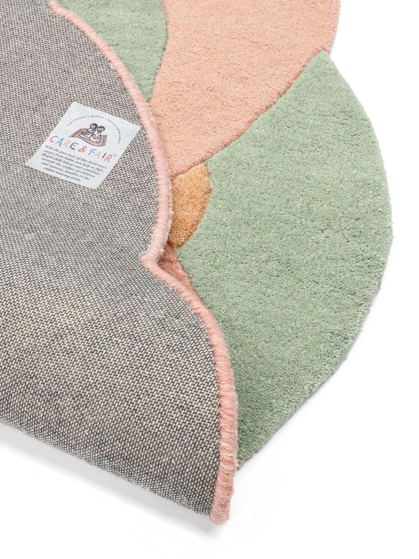 RugVista Colorful Knot Tapis pour Enfants, 100 x 100 cm, Pastel Multicolor