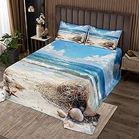 Vista 5 de Erosebridal Juego de colcha con temática oceánica, tamaño Queen, diseño de tortugas marinas para niñas y niños, lindo juego de colcha de animales