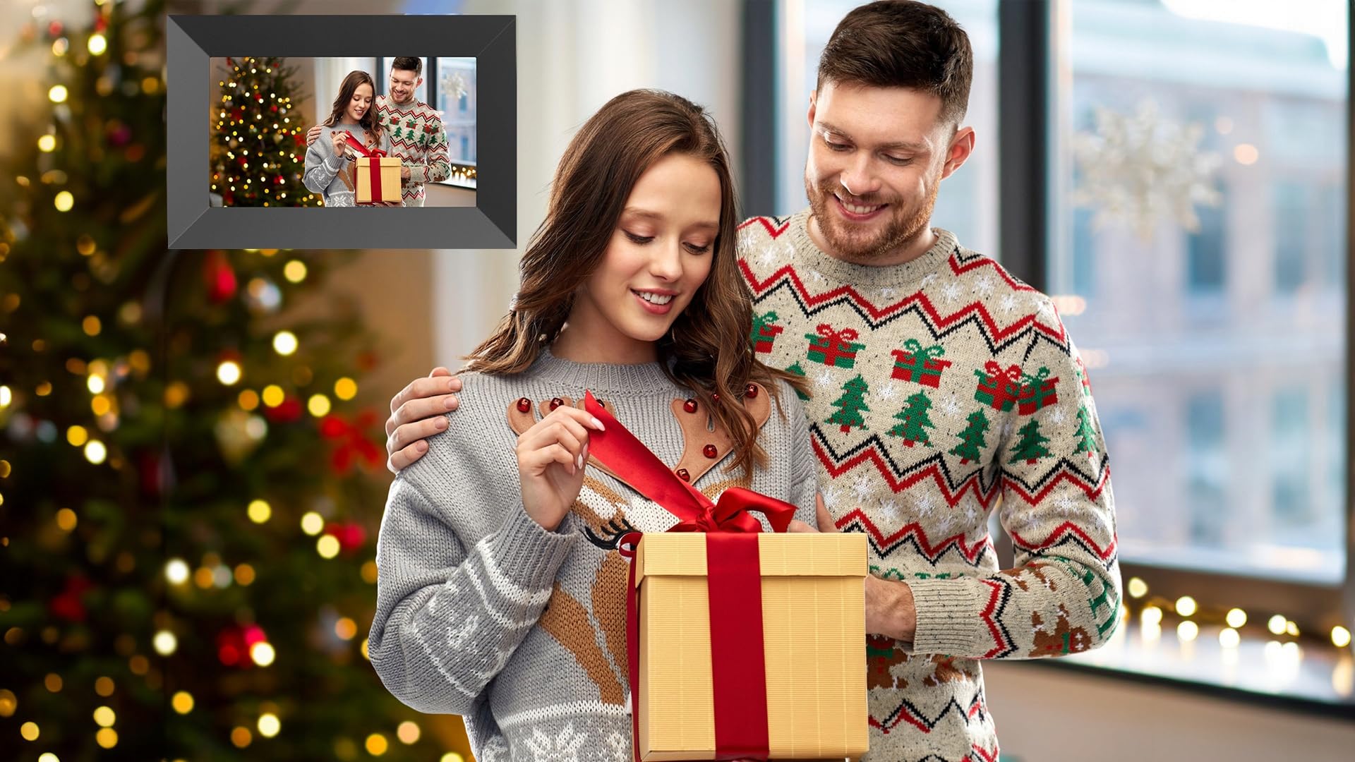 KODAK Cadre photo numérique noir de 7 pouces, stockage de 32 Go, rotation automatique instantanée des photos et des vidéos, parfait pour les photos de famille, chargement à distance, affichage
