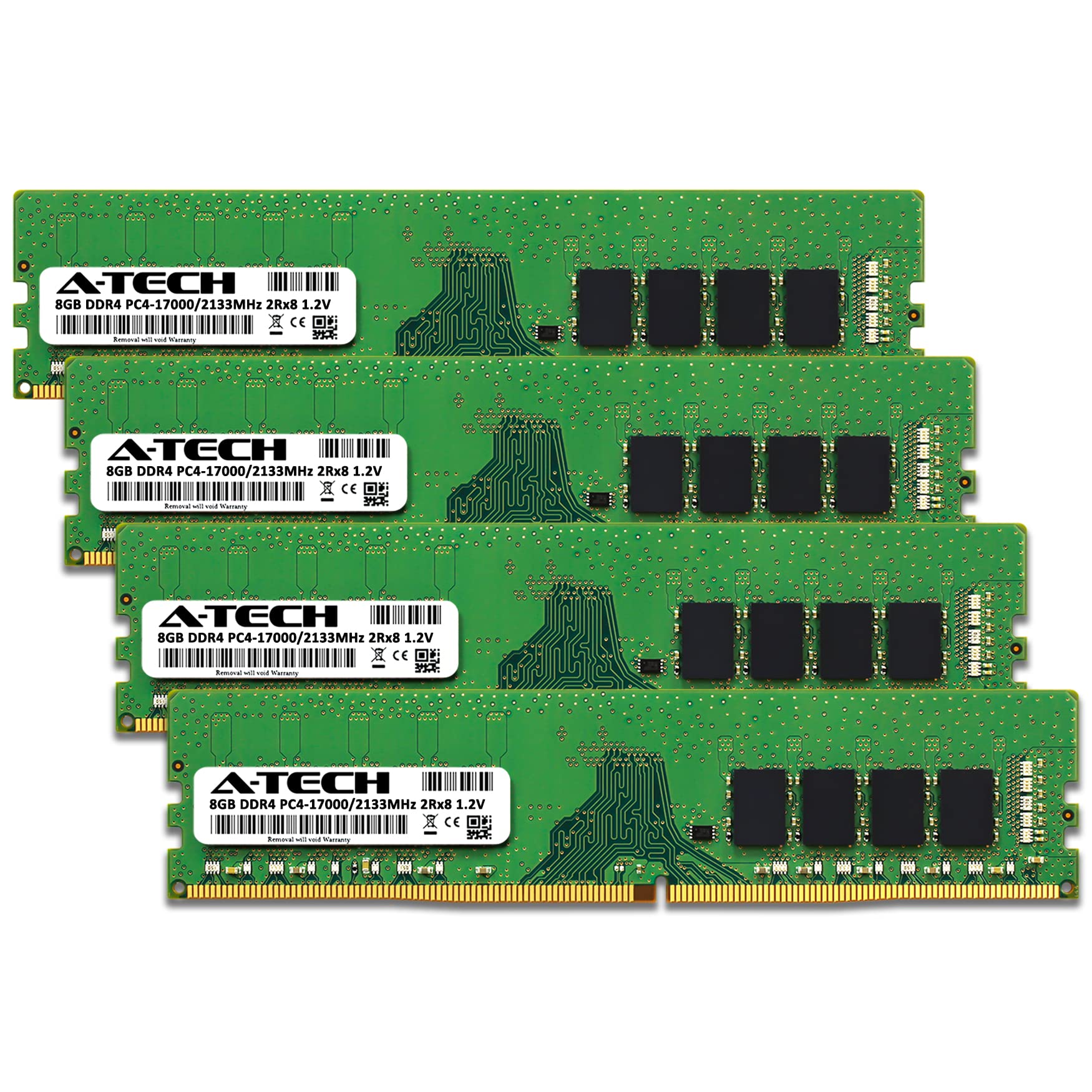 DDR4-2133 32GB(8GB×4) Century A-Tech 32GB (4x8GB) DDR4 2133MHz DIMM PC4-17000 UDIMM Non-ECC 2Rx8