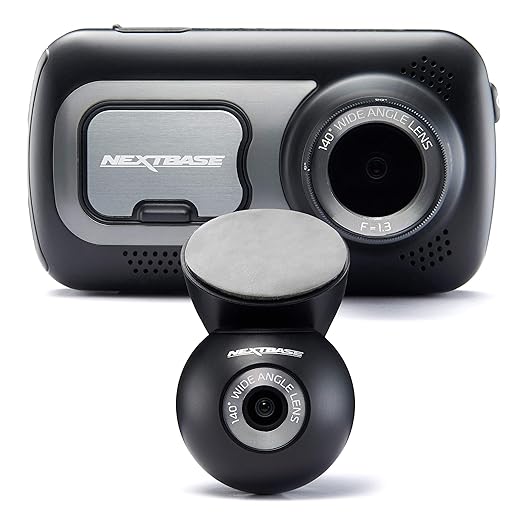 Nextbase 522GW dashcam Avant et arrière – Grand Angle de Vision 140°, 1080P/60fps HD – Wi-FI et Bluetooth – Alexa intégré – Intervention d’Urgence GPS – Caméra arrière – Vision Nocturne