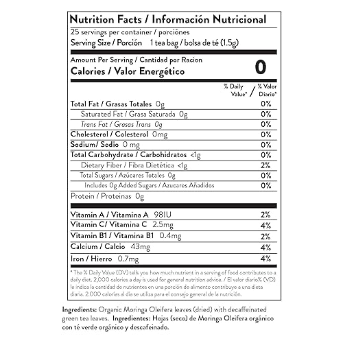 Miniatura 9 de Miracle Tree - Té orgánico de Moringa Superalimento, paquete de 4, 4 x 25 bolsas de té selladas individualmente (limón y manzanilla, fresa,