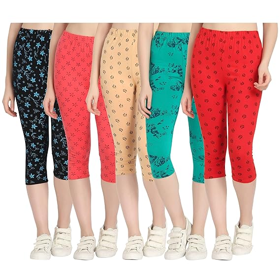 Printed Capri for Womens/Girl Pack of 5