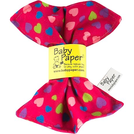Baby Paper Crinkly Baby Toy, Pink Hearts
