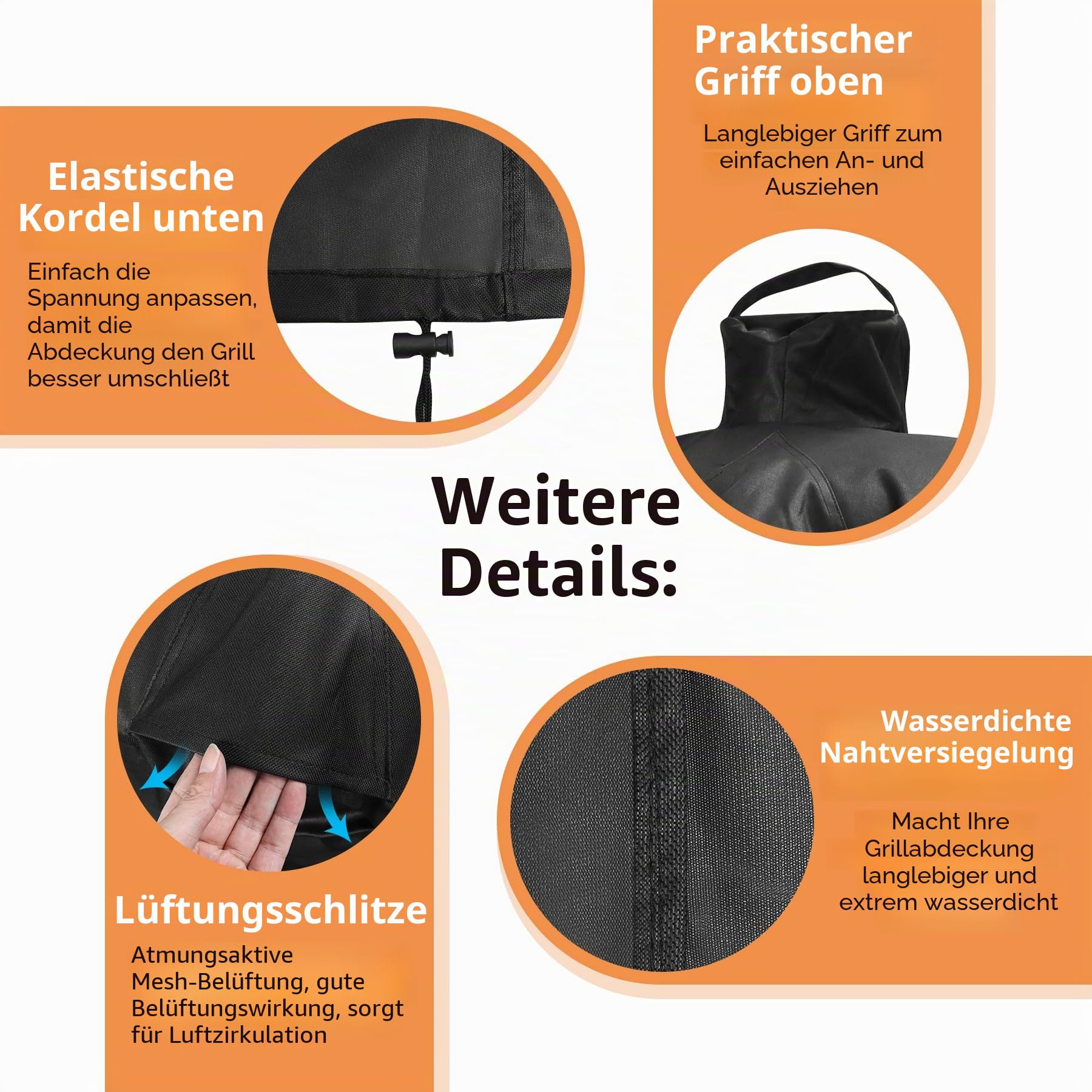 wasserdichte Abdeckung für großes grünes Ei, Keramik-Grillabdeckung Outdoor-Grillabdeckung, wetterbeständiges BBQ-Grillzubehör, Anti-Fade Stoff