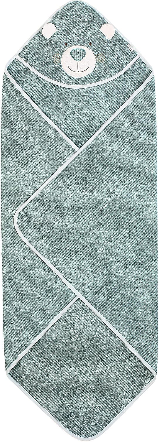 Sterntaler Serviette de Bain à Capuche, Ours Ben, Âge : Dès 0 Mois, 100 x 100 cm, Vert Moyen