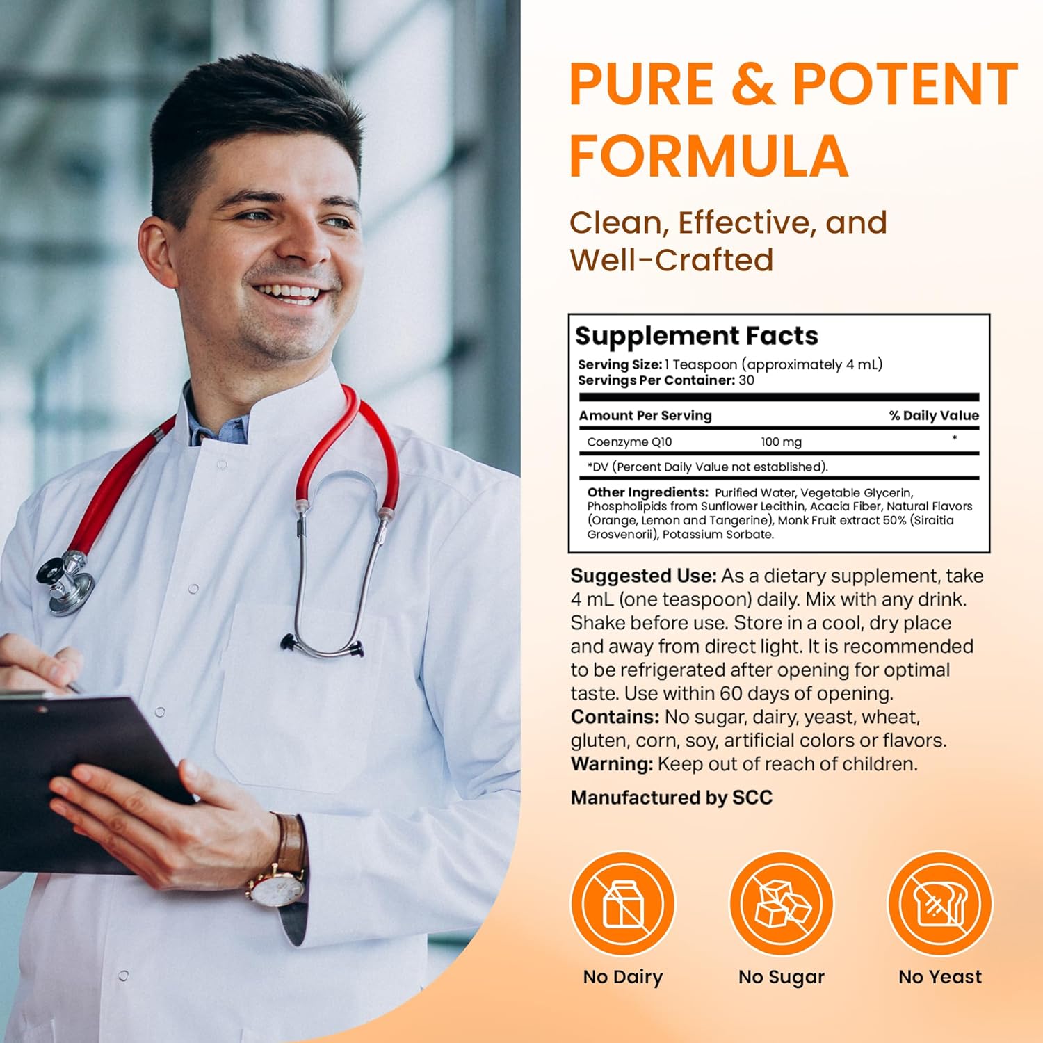 Stellar Liposomal CoQ10 Liquid – Premium Absorption Ubiquinone for Heart, Energy & Cellular Health – Non-GMO, Gluten-Free, Third-Party Tested – 4 fl oz (120 mL) - Image 3