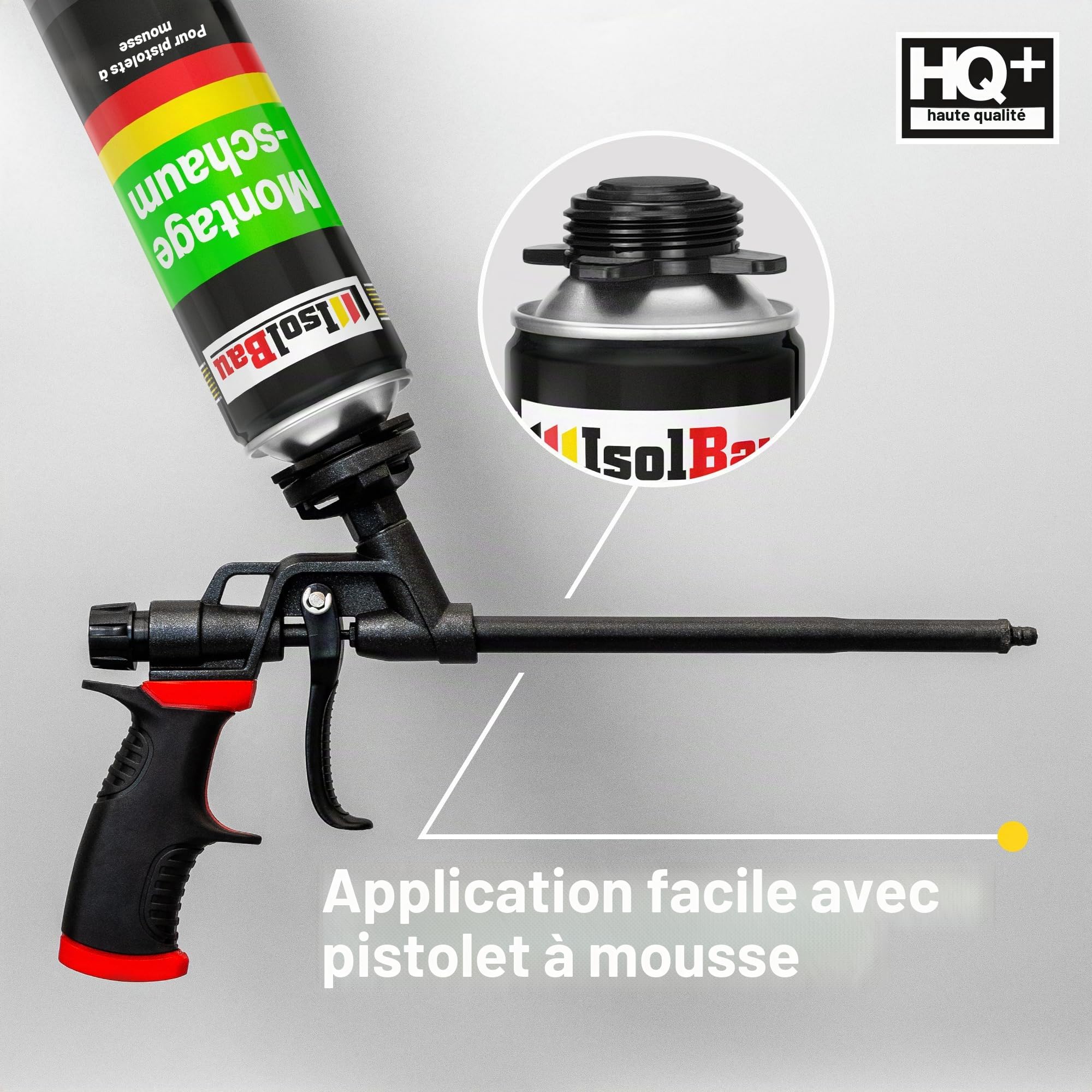 Isolbau Kit de mousse de construction – Comprend 6 x mousse de montage B2 1K avec un excellent son et une isolation thermique (750 ml chacune) et 1 nettoyant pour mousse polyuréthane (500 ml), isolant