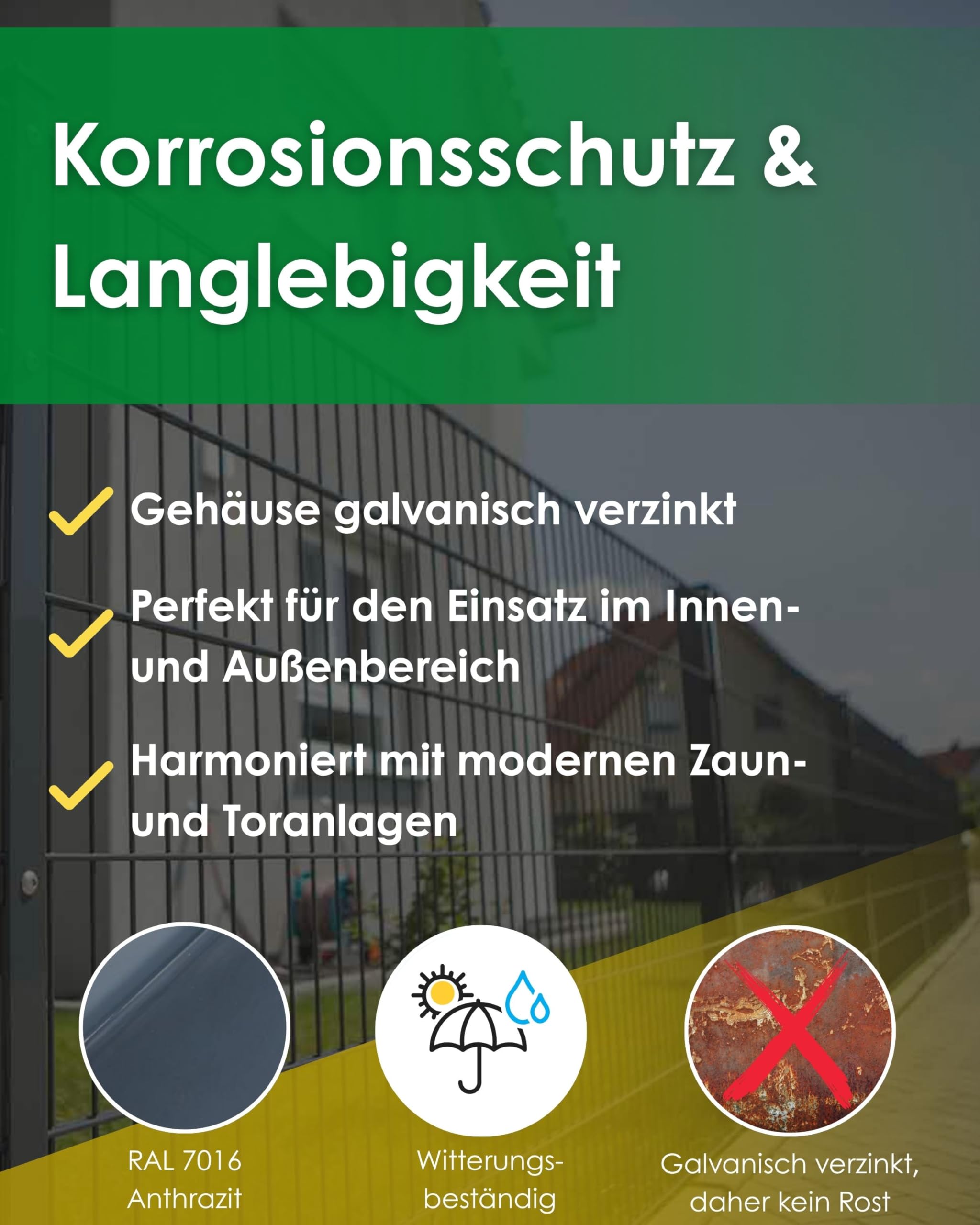 E-Öffner Elektroschlösser und Zaunsysteme verstellbare Falle | Anthrazit I Pulverbeschichtete Oberfläche I Stahl