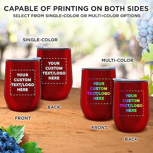 Miniatura 5 de Vasos de vino personalizados sin tallo, 12 onzas, juego de 12, paquete personalizado a granel, aislados, perfectos para vino, cócteles, otras
