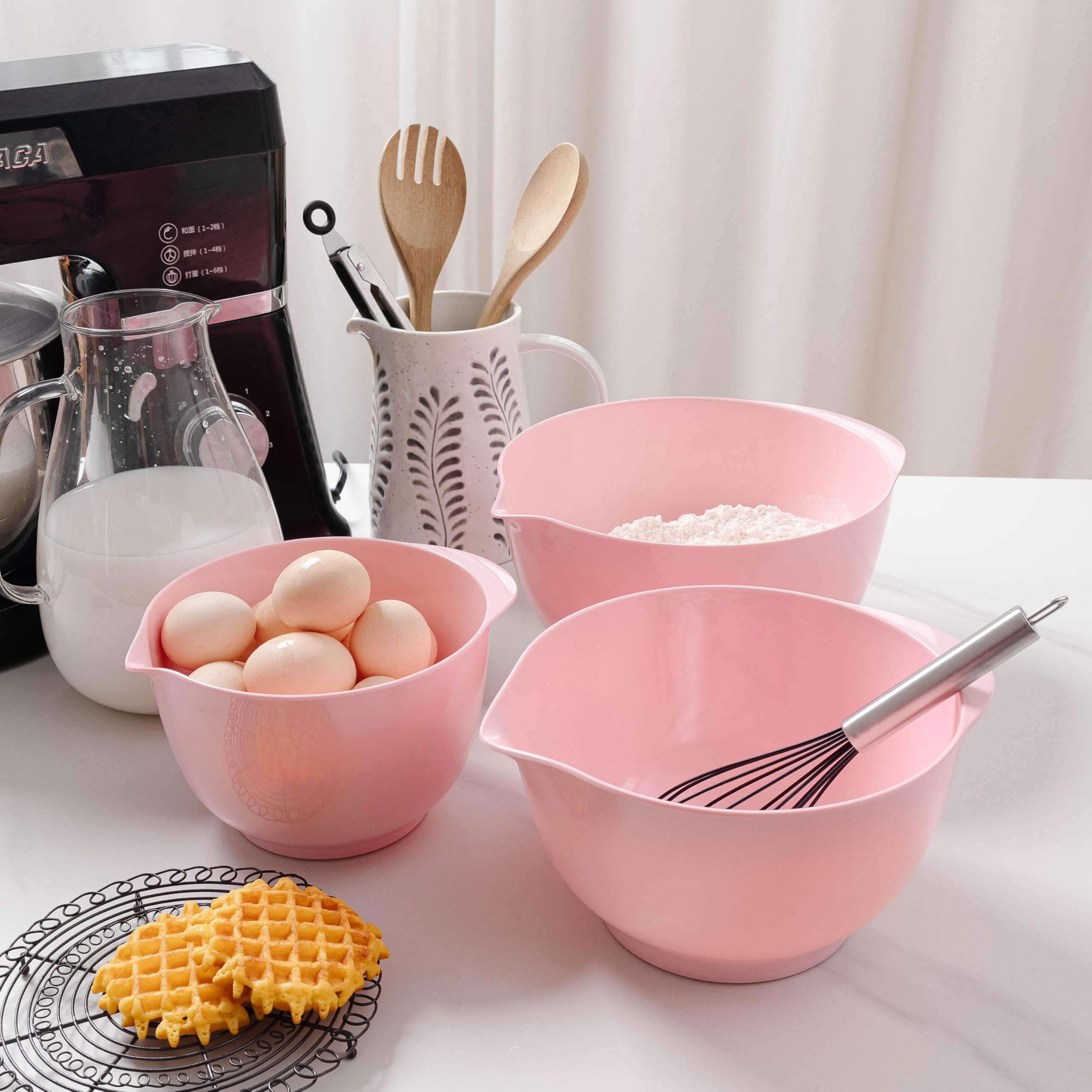 おおやぶみよ ピンクボウル 3個セット未使用品 Amazon | ZAROCRUS ネスティングメラミンミキシングボウルセット 注ぎ
