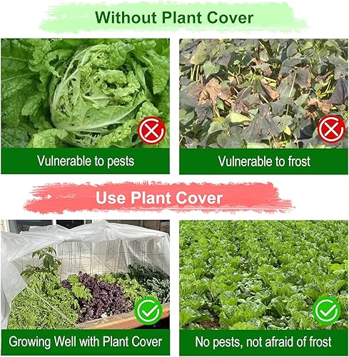 Miniatura 3 de Cubiertas para plantas, protección contra la congelación, mantas de heladas de 10 pies x 33 pies, cubierta gruesa de 1.06 ozyd, cubierta de cultivo