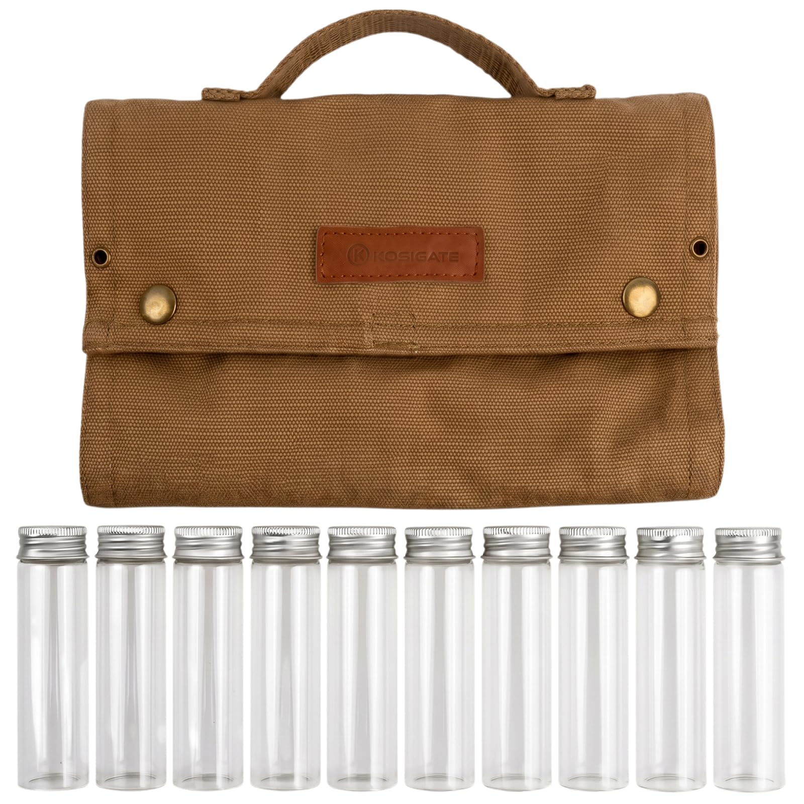 Portaspezie Portatile con 10 Barattoli Spezie Borsa Portaoggetti Tela Set di Spezie da Campeggio per Barbecue All'Aperto Picnic Viaggi Organizer Spezie Scaffale per Condimenti Pieghevole