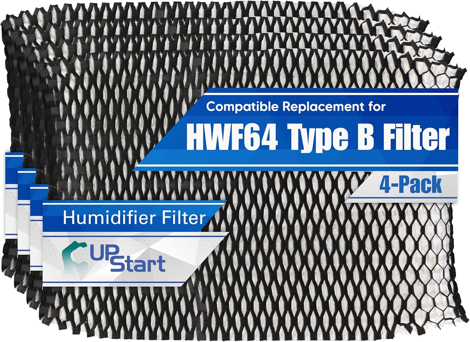 4-Pack HWF64 Humidifier Filter B Replacement for Holmes Air Filter Type B - Compatible with Sunbeam HWF64 SF213 Wick Air Purifier Filters Model HWF 64 SCM1746 HWF-64 HM1745 HM1746 HM2200 SCM1747