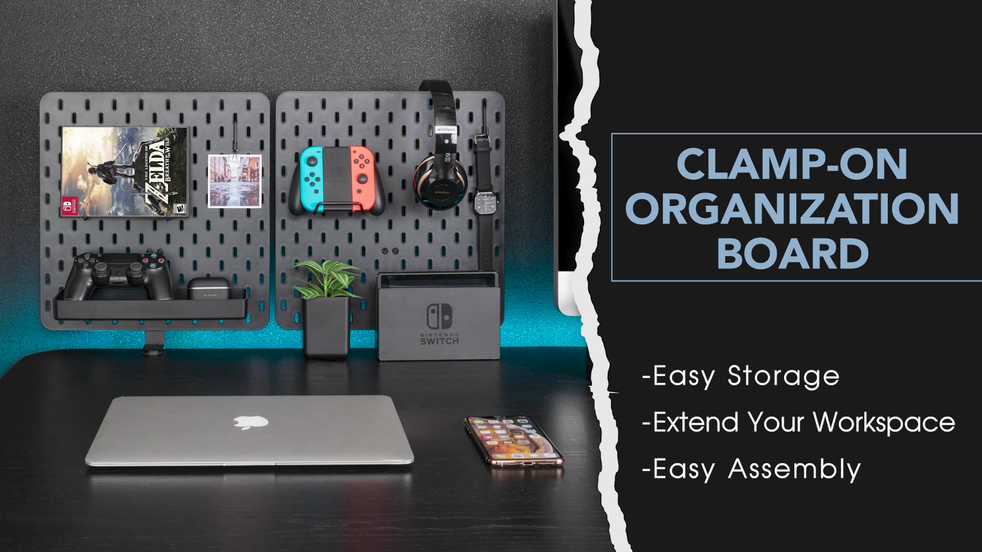 Amazon.com : EHO Clamp-On Desk Pegboard, 2Pack (Combined Size 27 x