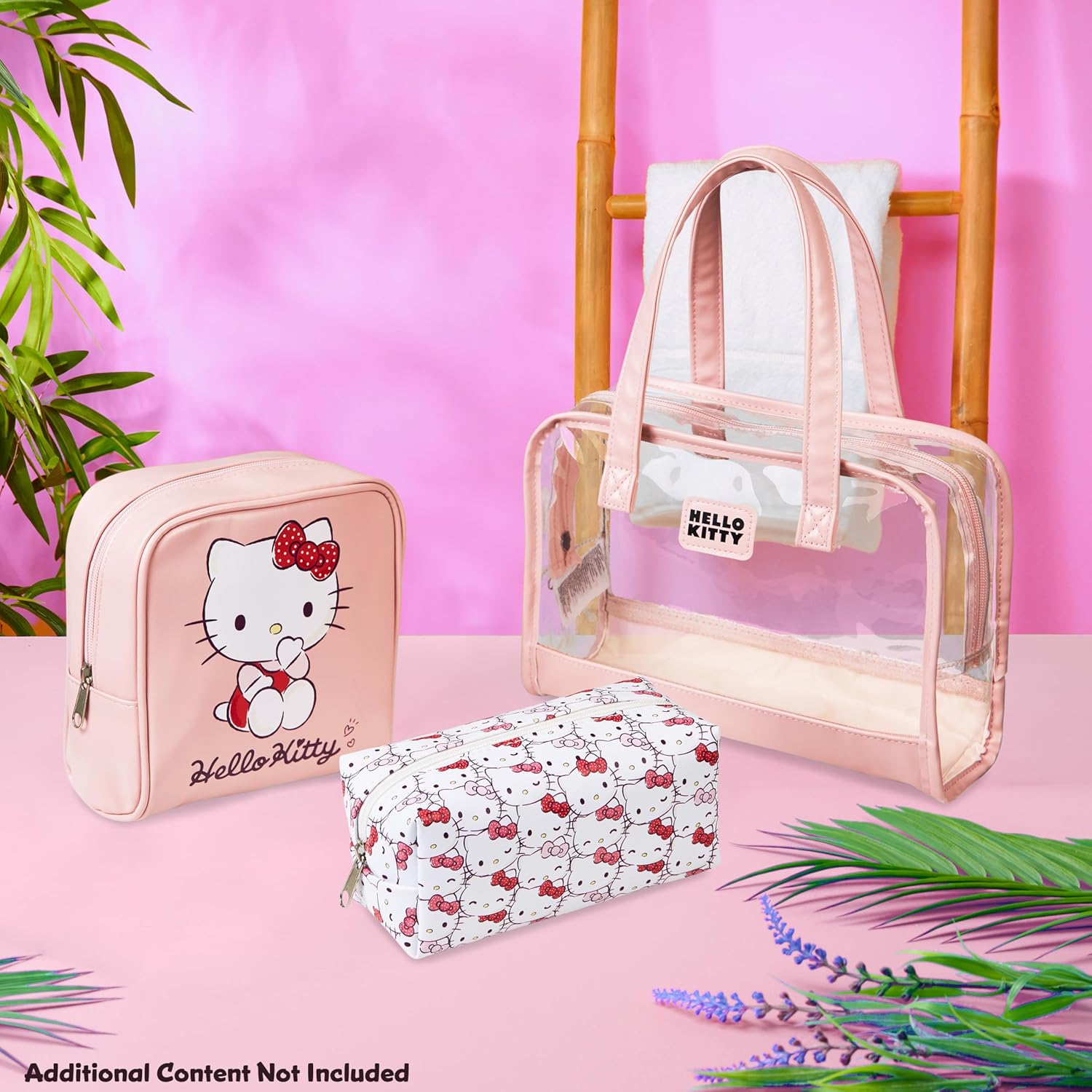 Get Trend Hello Kitty Toiletry Bag and Makeup Bag Set of 3 for Women Teens Girls Zipped Cosmetics Case Kawaii Travel Essentials Anime