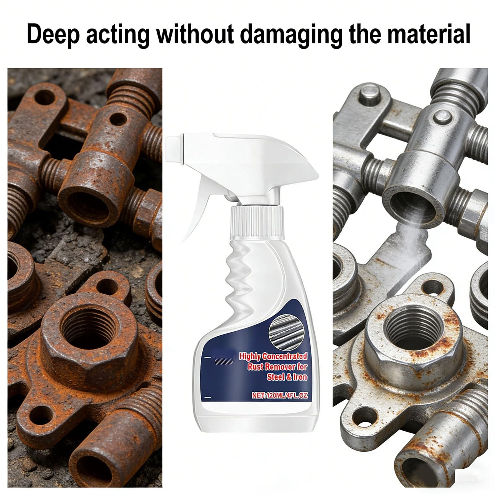 3Pcs Highly Concentrated Rust Remover for Steel & Iron - Rust Remover Spray for Metal, Multi-functional Quick-acting Rust Removal Spray (2PCS) — view 7