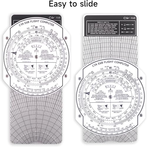 Miniatura 4 de CYA Computadora de vuelo de plástico E6B, Calculadora de computadora de vuelo piloto de aviación, entrenamiento de vuelo estándar, uso estudiantil
