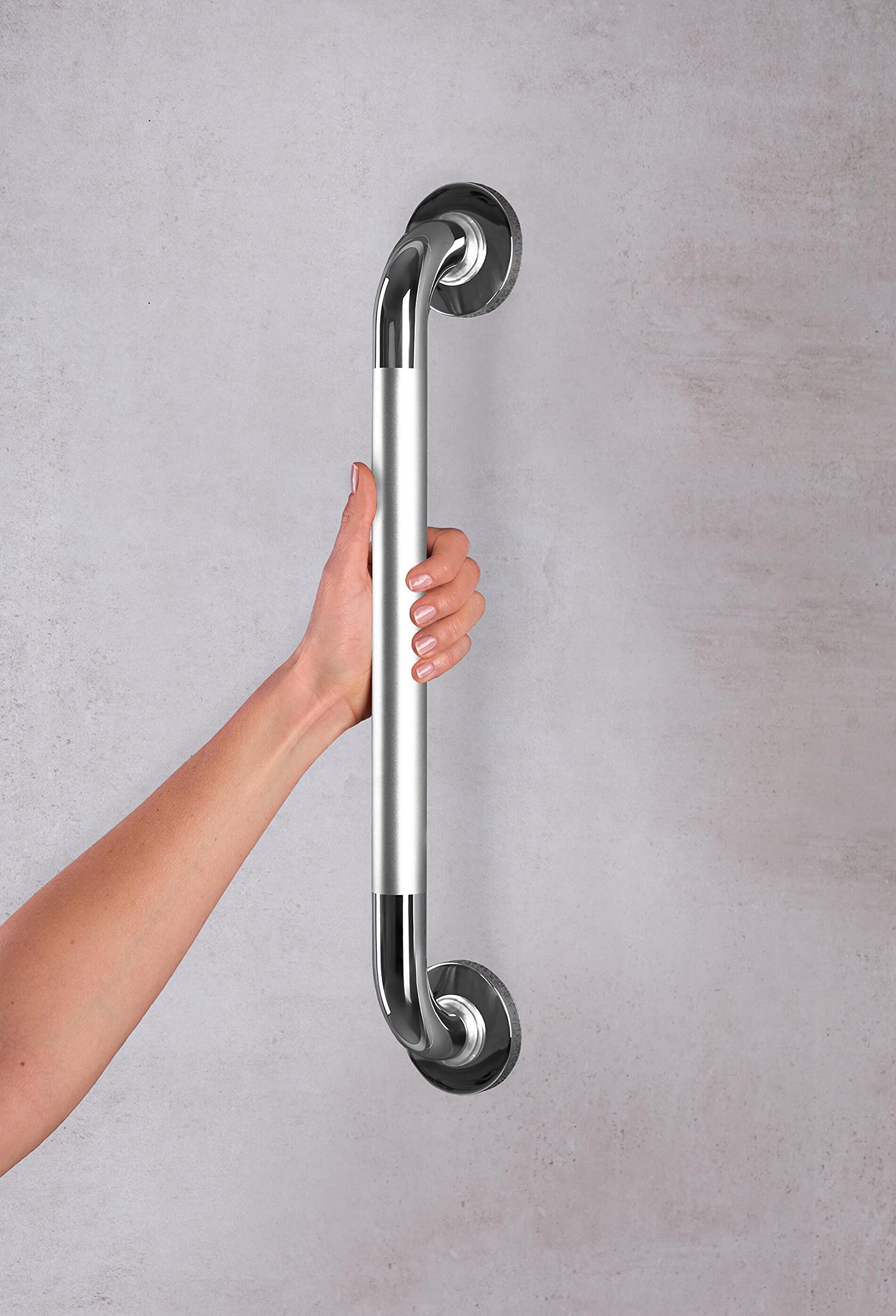 RIDDER Sam M - Asidero (45 cm, superficie de agarre antideslizante, acabado cromado)