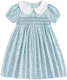 Little Girls Summer Dress Floral Short Sleeve Cotton Casual Outfit Dress 12M-8Y - Buy now