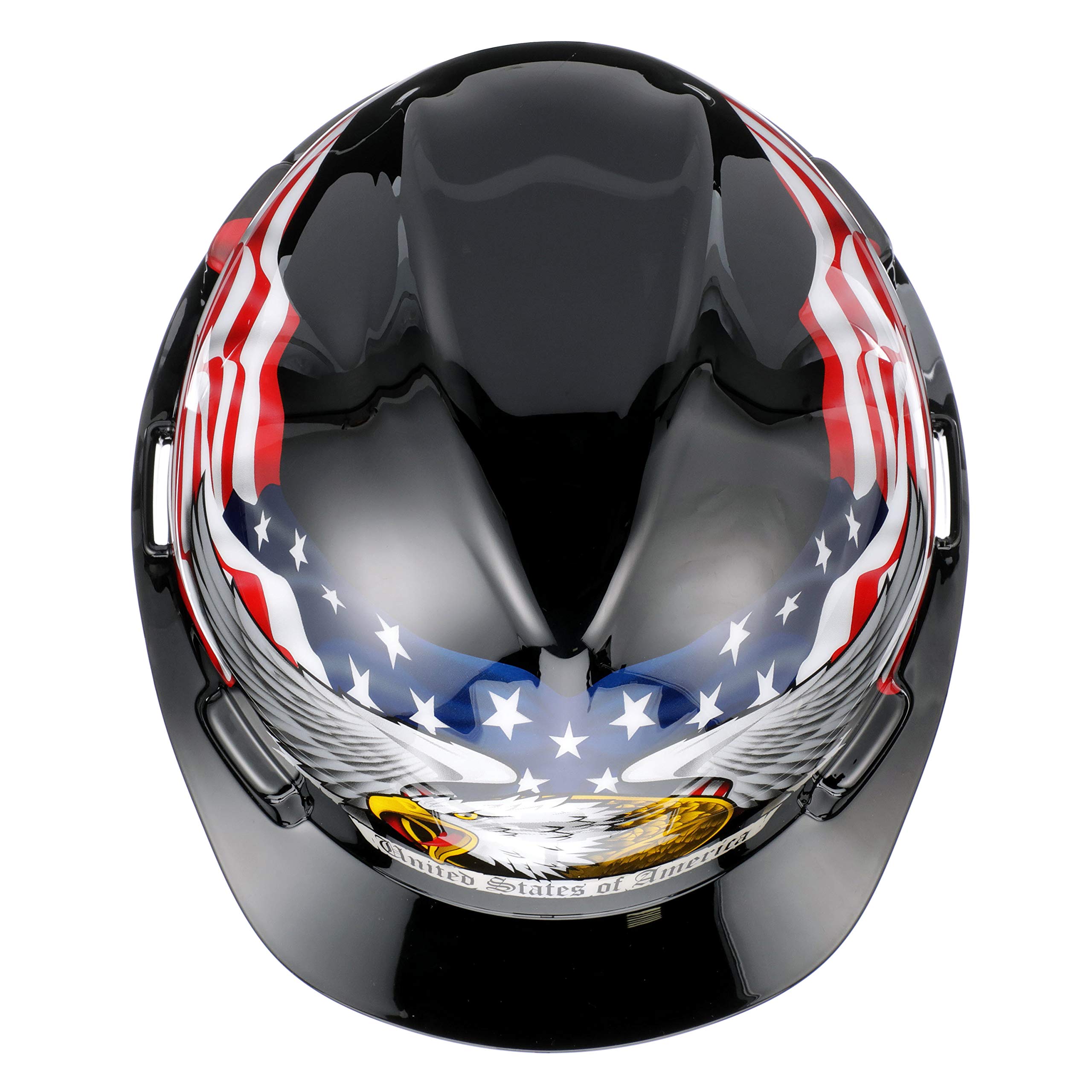 MSA 10079479 V-Gard Casque rigide à fente Americaln Eagle, capacité, volume, polyéthylène, standard, noir/rouge/blanc/bleu