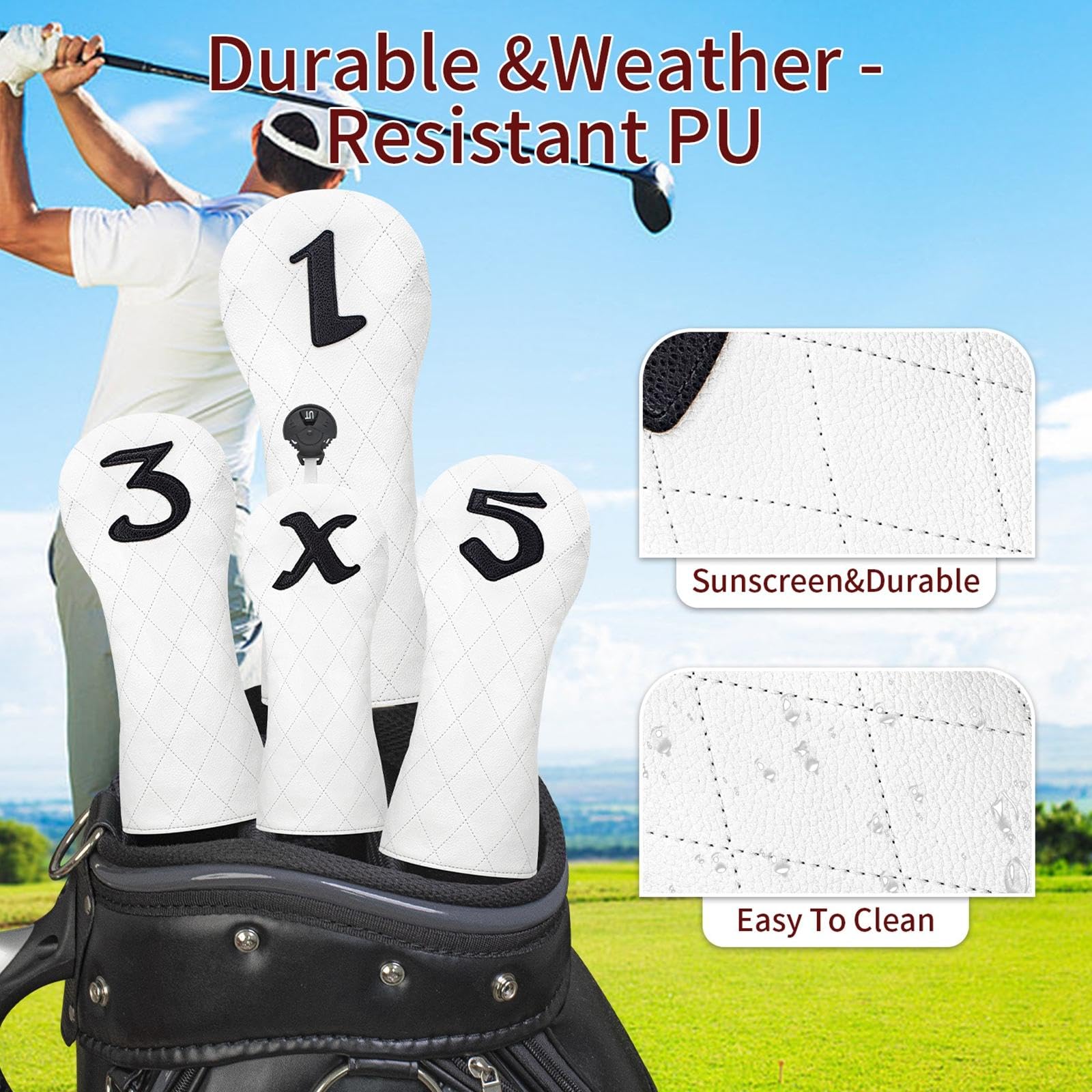 Fundas para Palos de Golf Resistentes a Prueba de Arañazos para Mujeres, 4 Unidades