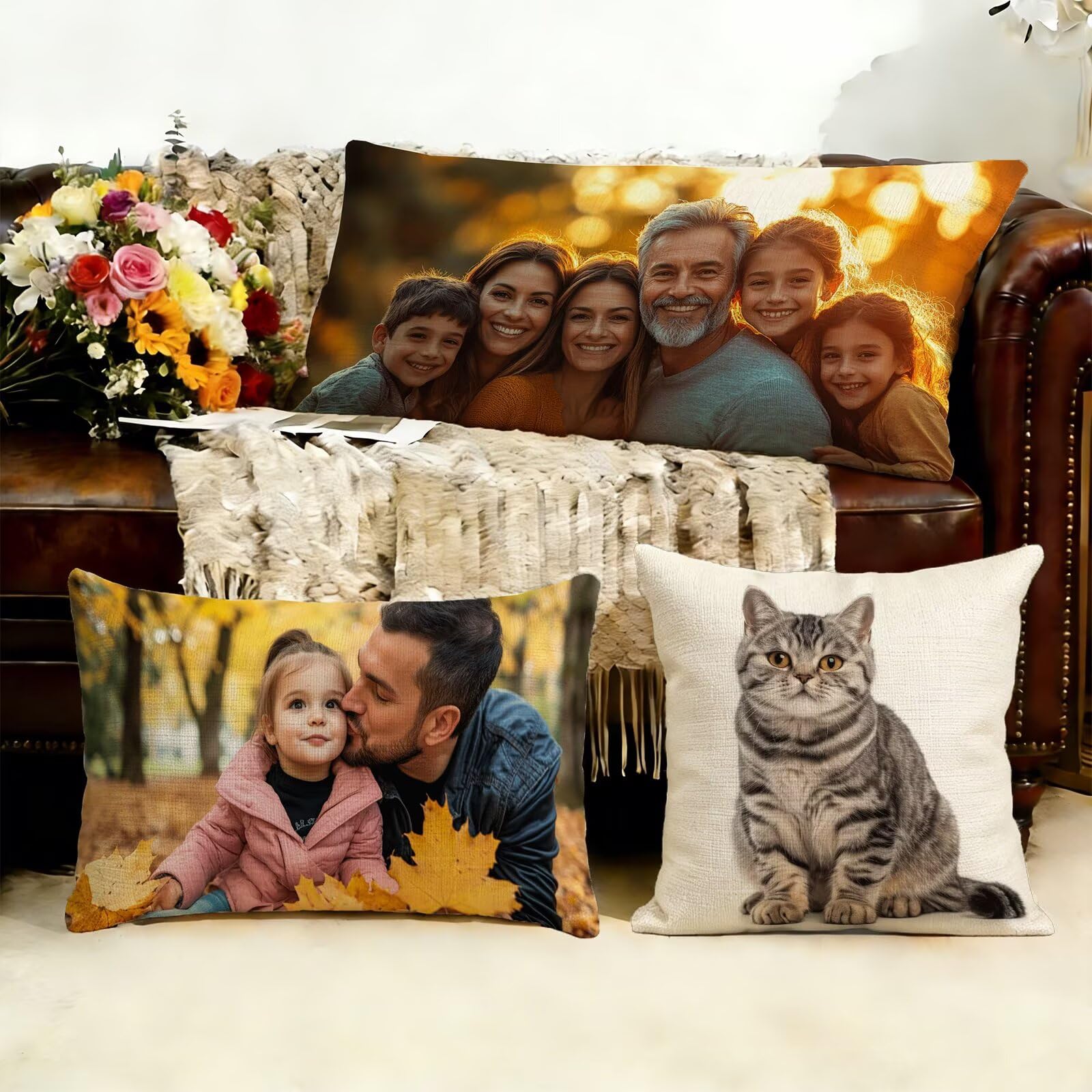 Cojin Personalizado Foto a Doble Cara 60x180cm - Cojines Exterior,Funda de Almohada Impermeable - Regalo Original para San Valentín y Aniversario Parejas para Cama Sofa Terraza Salon Jardin J1-275