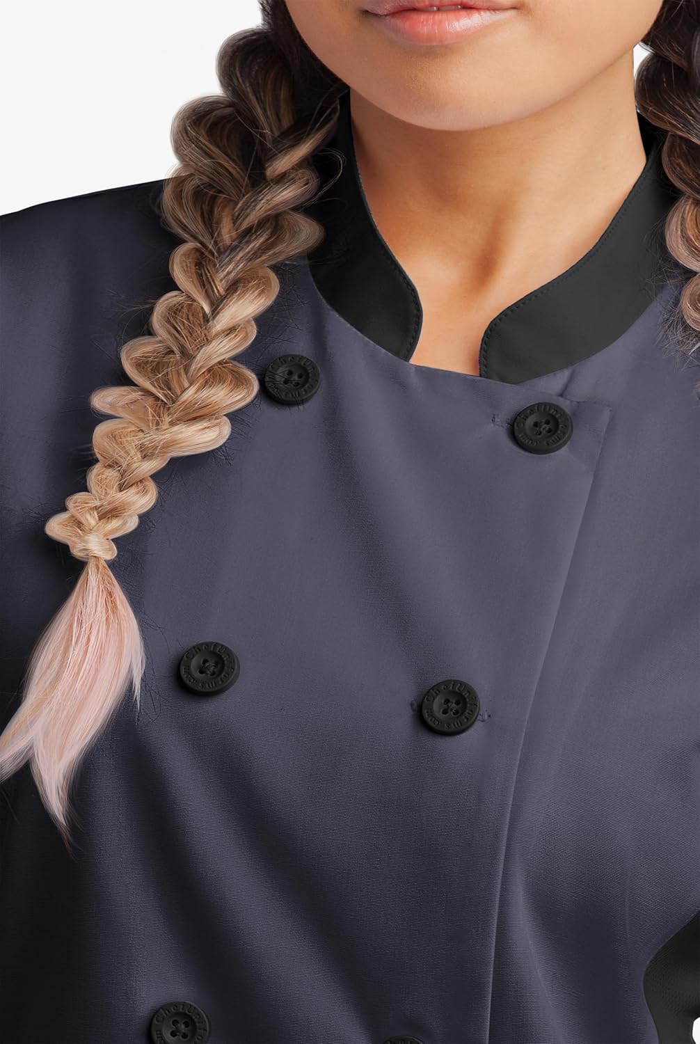 Women's Chef Coat Short Sleeve - Professional Chef Jacket with Mesh Side Panels, Double Breasted Closure & Thermometer Pocket - Image 5