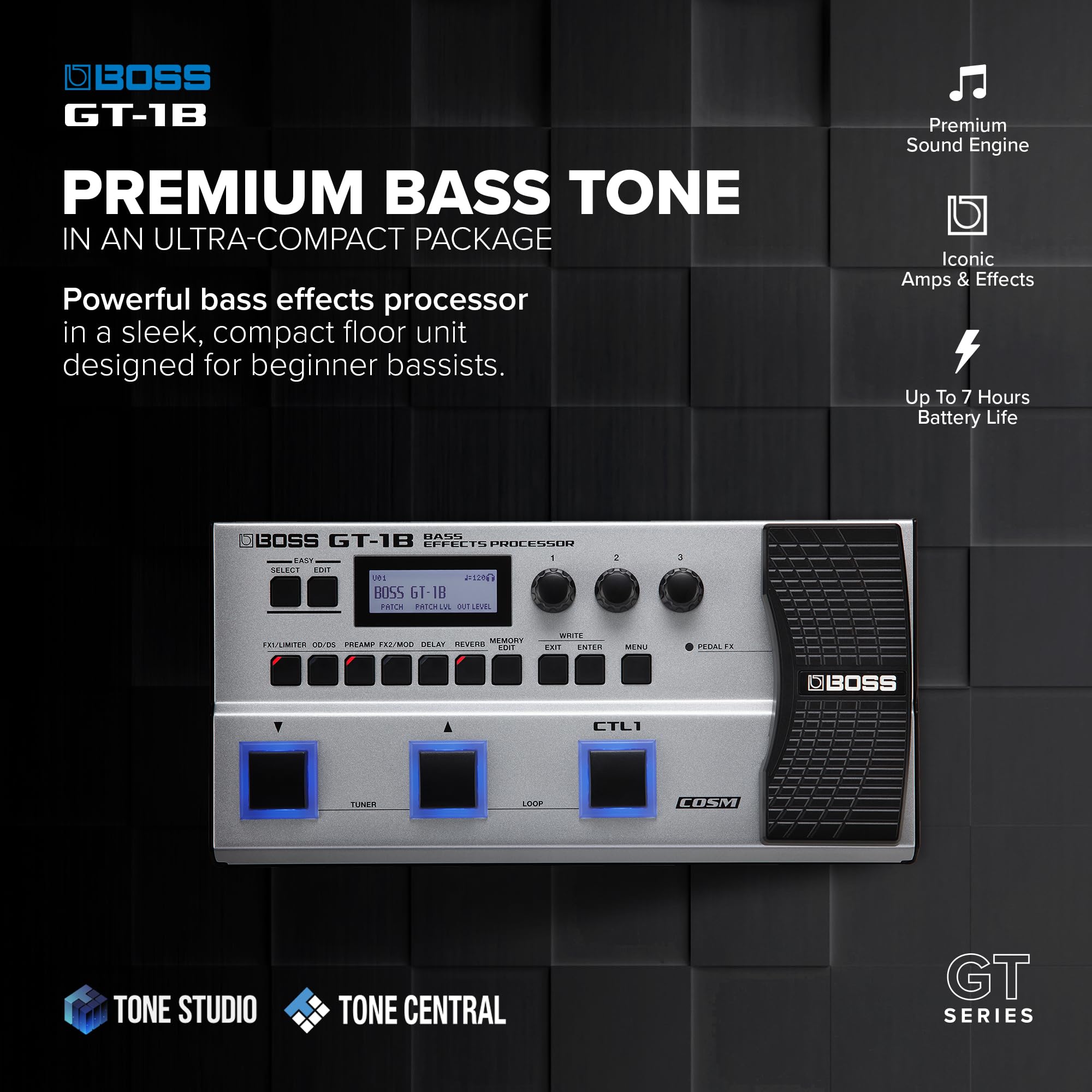 Amazon.com: BOSS GT-1B | Compact Bass Effects Processor | Bass