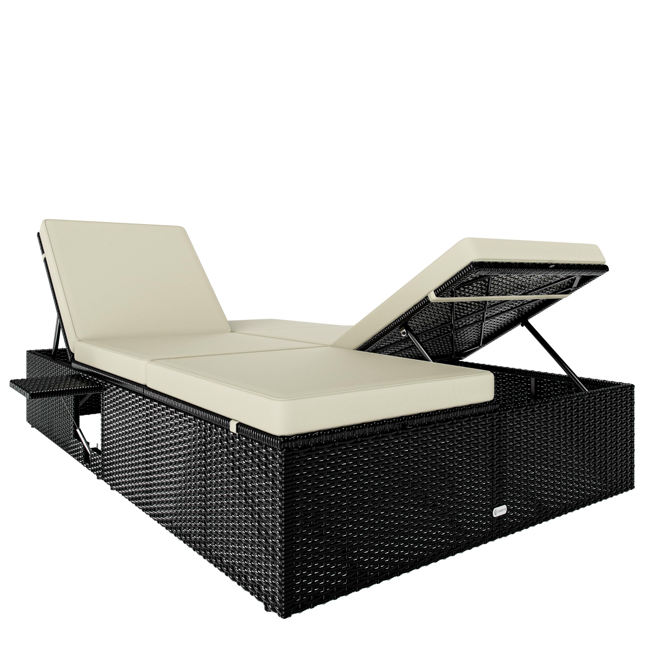 Casaria® Lettino Doppio con Tavolino 200x115cm Capacità di Carico 220kg
