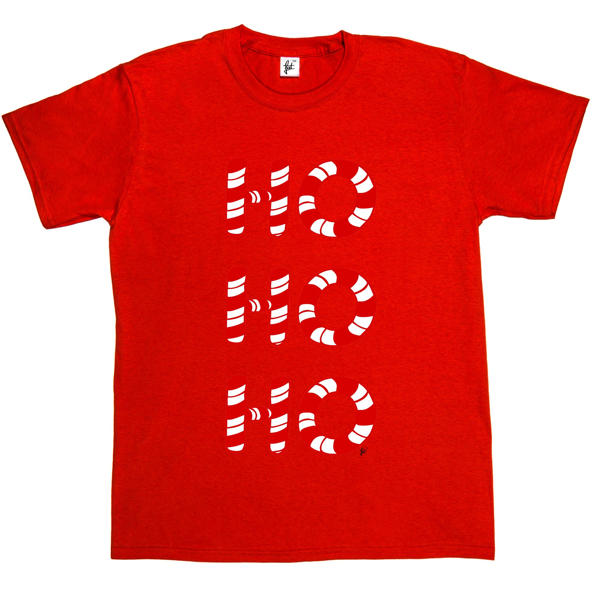HO Christmas Candy Canes Men's Cotton Short Sleeve T-Shirt Size S