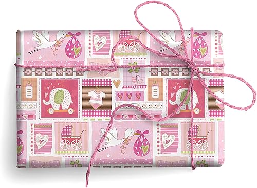 Miniatura 2 de arkamii Juego de 4 hojas de papel de regalo de alta calidad, tamaño 34 x 25 pulgadas, baby shower birth of a baby shower (18-9232)