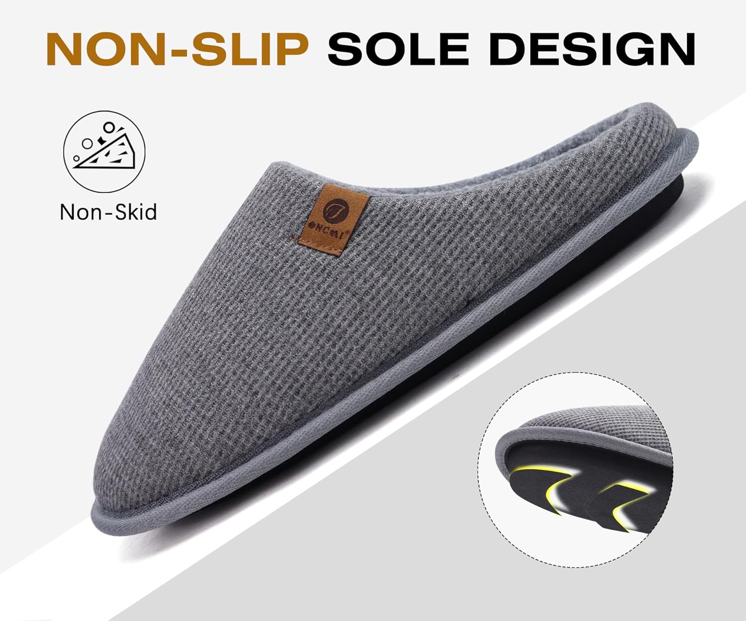 ONCAI Men's House Slippers, Cushion Memory Foam Shake Fleece and Man House Shoes with Faux Fur Lining and Indoor Outdoor Rubber Soles US Size 7-15 - Image 6