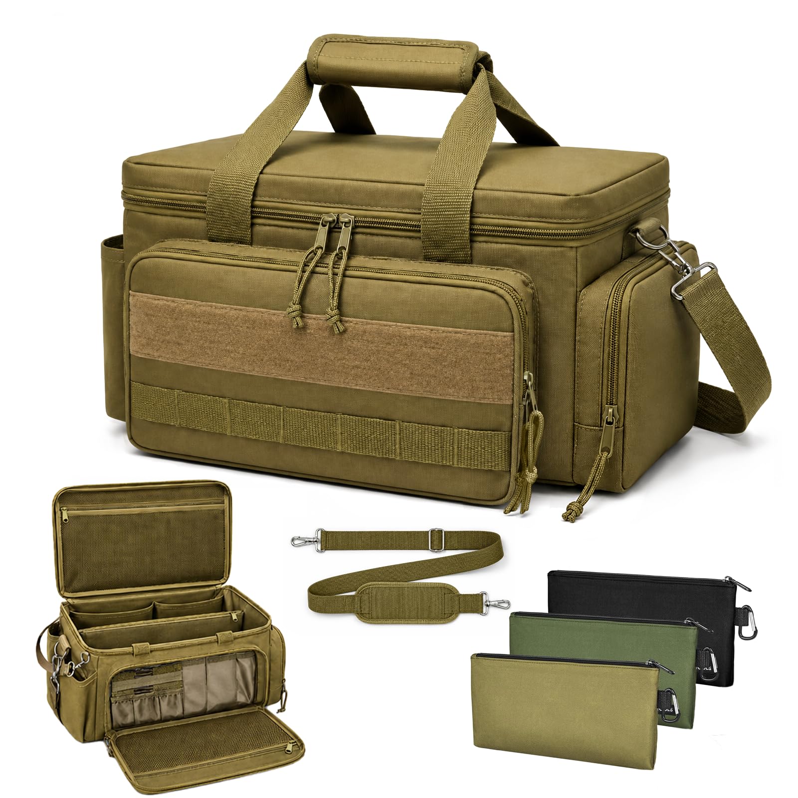 15-Inch Tool Bag Multi-purpose Tool Organizer Bag with 3 Tool Pouches and Adjustable Shou…