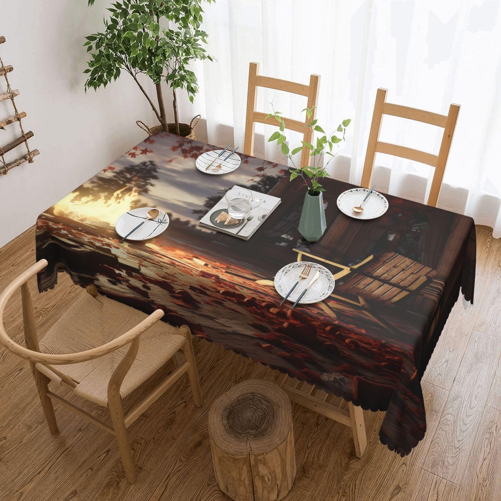 Nappe rectangulaire en tissu The Fire Pit pour masquer et protéger les tables