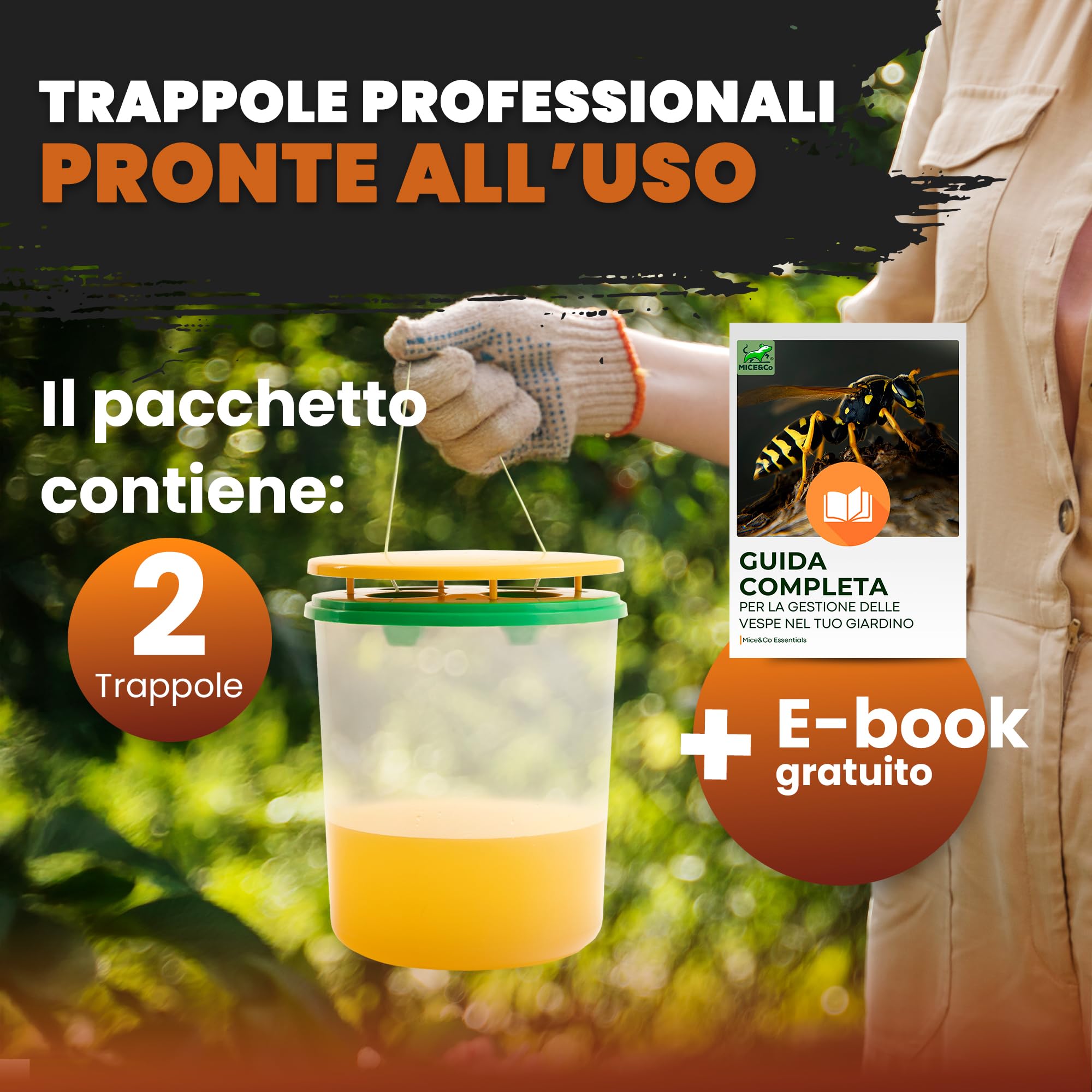 2 Trappola Calabroni - Trappola per Vespe, Trappole per Vespa Velutina Cattura di Calabroni Asiatico Grosse da Esterno, 2 Pezzi da Appendere