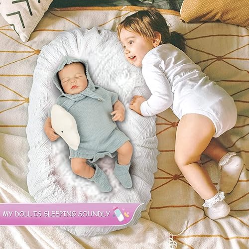 Miniatura 5 de MYREBABY Muñeca realista de bebé Reborn de 17 pulgadas, muñeca de bebé recién nacida, muñecas de bebé recién nacidas, cuerpo de vinilo suave,
