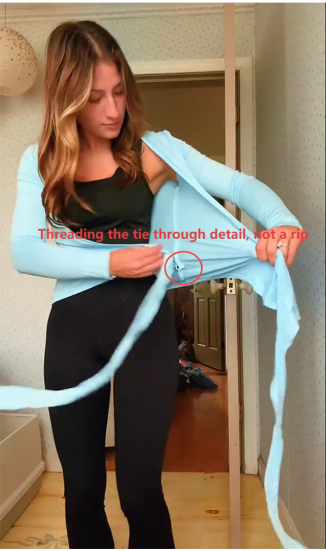 Amazon.com: Women Wrap Top Long Sleeve Deep V Neck Cross Tie