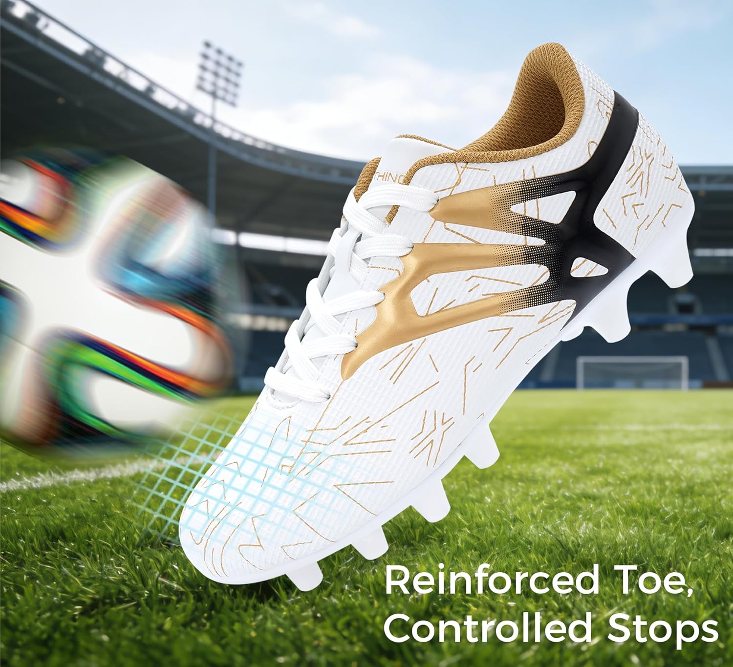 Kids Soccer Cleats Firm Ground - Lightweight Breathable Football Shoes for Boys Girls Youth Outdoor Training on Natural Grass - Image 5