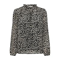 ONLY Onlditsy L/S Blusa Donna Wvn Noos, Nero/AOP: Leonora