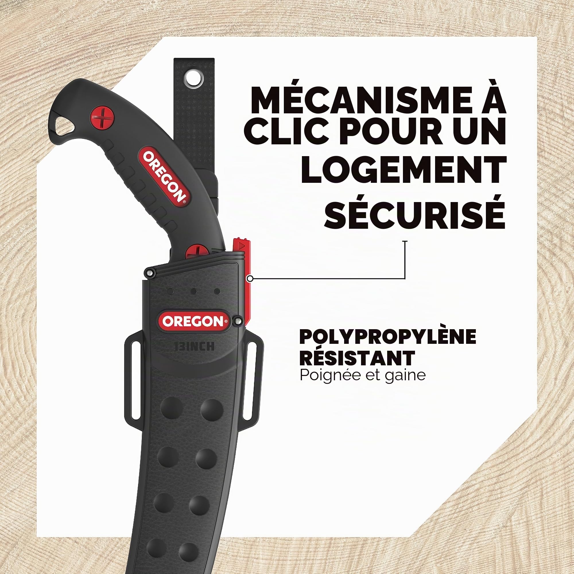 Oregon - Scie à Main à Lame Courbe 13" en Acier Japonais à Haute Teneur en Carbone, Résistant à la Rouille, Fourreau de Sécurité Inclus (600136)