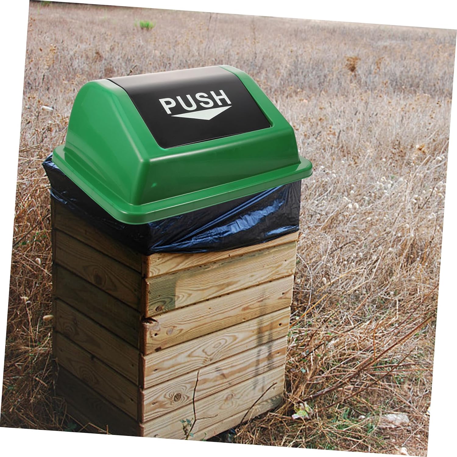 Collapsible Outdoor Trash Can Lid Sturdy Plastic Replacement for Waste Bin Easy Install