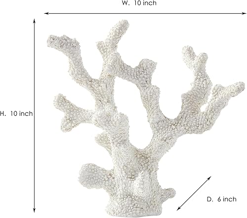 Miniatura 2 de Decoración de arrecife de coral, adorno de arrecife de coral blanco, estatua de coral artificial, estante de decoración náutica, boda, baño, sala de